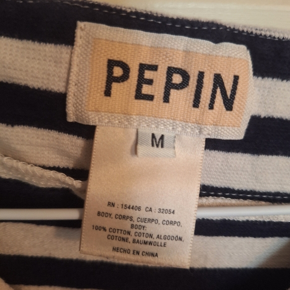 Pepin Navy and White Striped Blouse - Picture 4 of 5